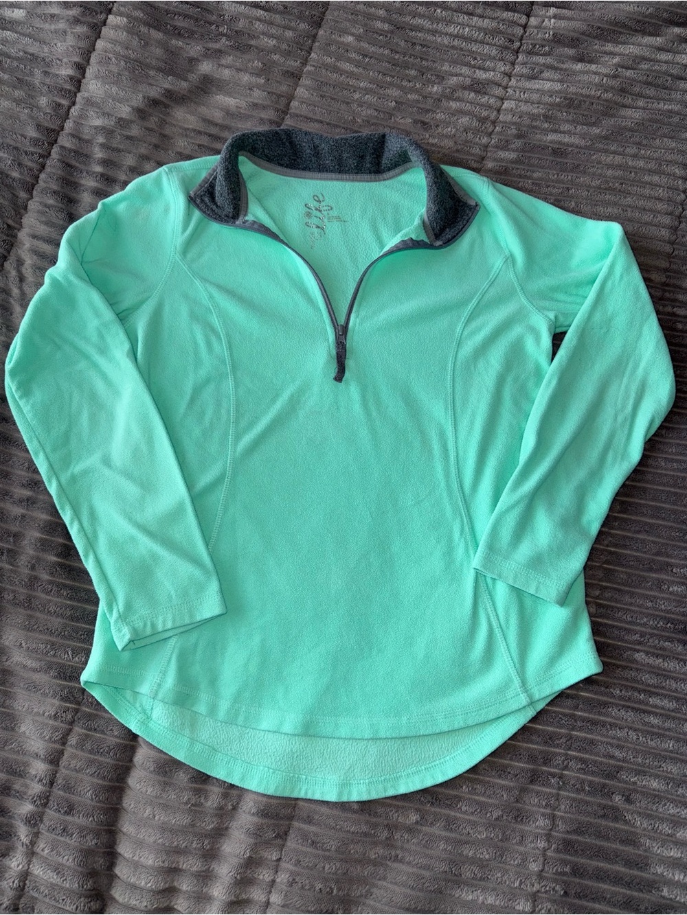 Mint Quarter-Zip Fleece Pullover